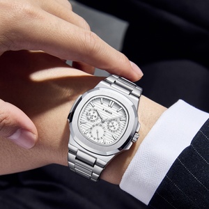 Nuovo Orologio al Quarzo da Uomo di Lusso con Tre Quadranti, Cinturino in Acciaio Inossidabile, Luce Notturna, <span class=keywords><strong>Calendario</strong></span> e Impermeabile - Product Image 5