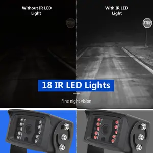 Kamera spion kendaraan anti air penglihatan malam IR, 18 LED, kamera belakang kendaraan, anti air, kabel penerbangan, kamera mundur, untuk mobil, truk, Trailer, pickup, RV