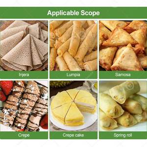 Máquina Automática para Hacer Injera de Etiopía, Máquina para Hornear Continuamente, Máquina para Hacer Chapati, Máquina para Hacer Lumpia, Máquina para Hacer Rollitos Primavera - Product Image 6