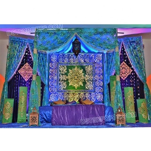 ม่านฉากหลังหลากสีสำหรับเวที Mehndi,ม่านมุสลิมสำหรับงานแต่งงาน - Product Image 2