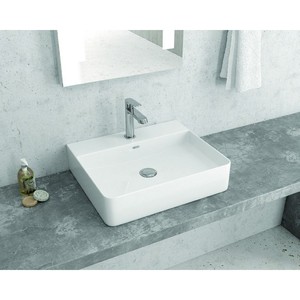 Lavabo da Appoggio in Ceramica Bianca Lucida Kamalu 50cm Litos-0006 - Product Image 2
