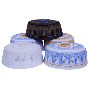 Nuovo Stile Cappello da Preghiera Islamico Kufi per Uomo, Ricamato, Stile Egiziano Turco Arabo - Product Image 2