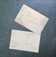 Carte de remerciement en papier artistique personnalisée, impression offset sur papier nacré, estampage à chaud, découpe en forme, carte de visite
