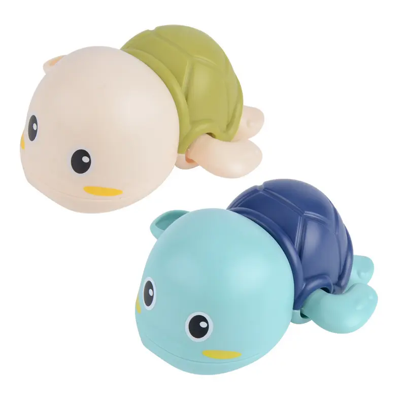 2023 yeni yüzme havuzu sevimli karikatür hayvan kaplumbağa Clockwork oyuncaklar ABS bebek plastik çocuk duş oyuncakları toptan