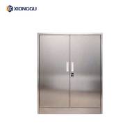 Armoire demi-hauteur à double porte en acier inoxydable, antirouille, pour restaurant, boulangerie, cantine scolaire, stockage d'ingrédients, d'outils et d'équipements