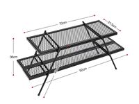Grille de feu de camp pliante en acier robuste, grille de camp portable pour la cuisson à flamme nue en plein air