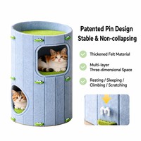 Casa Moderna Vertical para Gatos de Fieltro con Rascador Integrado, Nido Cilíndrico Plegable de Múltiples Niveles para Gatos y Gatitos de Interior