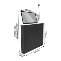 Système multimédia sans papier avec écran rétractable ultra-fin de 15,6 pouces et microphone intégré pour pupitre, podium ou table
