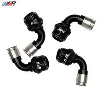 Raccords rapides BJR Performance en aluminium AN6 AN8 AN10 AN12 à 90 degrés, embouts de tuyau à sertir PTFE pour système de carburant