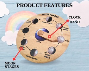 OEM ODM trẻ em bằng gỗ âm lịch giai đoạn biểu đồ cho 4-7 tuổi cách thú vị để tìm hiểu về thiên văn học - Product Image 6