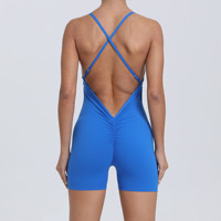 JP0740 Vêtements de fitness de haute qualité Scrunch une pièce sans manches pour l'entraînement et le yoga pour femmes avec contrôle du ventre