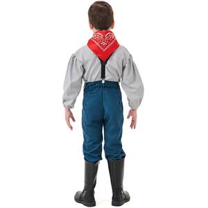 Disfraz de Niño Colonial con Pantalones de Tirantes Negros a Rayas, Estilo Pionero Victoriano, para Representaciones Escénicas, Halloween, Cosplay y Fiestas - Product Image 3