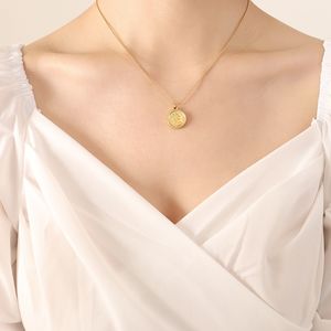 Collar <span class=keywords><strong>con</strong></span> Colgante Geométrico de Flor de Cerdito, Material de Acero de Titanio Chapado en Oro, Fabricante de Joyería - Estilo de Entrega por Pieza - Product Image 2
