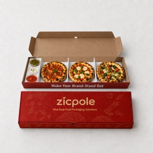 Zicpole - Juego de 3 Cajas de Papel para Mini Pizzas con 3 Compartimentos y Ranura para Salsas, para Comida para Llevar - Product Image 2