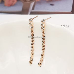 Pendientes de diamantes de oro real de 18 quilates de lujo, joyería de oro fino hecha a mano, oro macizo de 18 quilates - Product Image 4