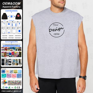 เสื้อกล้ามผู้ชายผ้าเจอร์ซีย์ระบายอากาศได้ดี สวมใส่สบาย แบบลำลอง พิมพ์ลายโลโก้ตามสั่ง ขายส่งเสื้อยืดแขนกุดผ้าฝ้าย - Product Image 1