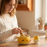 Nouvel ensemble d'accessoires pour la cérémonie du thé japonais, design de chat de dessin animé personnalisé OEM ODM, écologique, pour la préparation du matcha, coffret cadeau tendance