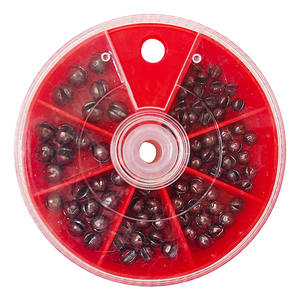 Échantillons de matériel de pêche <span class=keywords><strong>rouge</strong></span> emballé dans une boîte 0.4g-1.5g moules de plomb poids accessoires de pêche - Product Image 1