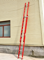 Échelle télescopique en fibre de verre isolée de 6 m, échelle en fibre de verre robuste avec corde de traction pour les travaux électriques