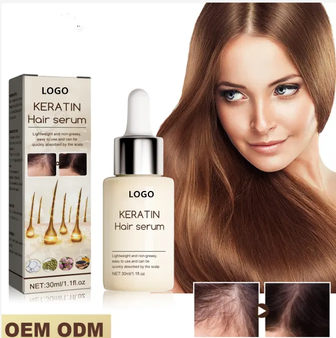 Minyak Serum penumbuh rambut, minyak Serum perawatan rambut, perawatan rambut, perbaikan manusia, pemoles organik Keratin, kustom, OEM