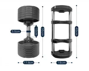 Quick Adjustment Excellent Quality Anti Slip Adjustable Dumbbells Gym Equipment 20kg 32kg 36kg 40kg 80LB Round Dumbbell Set