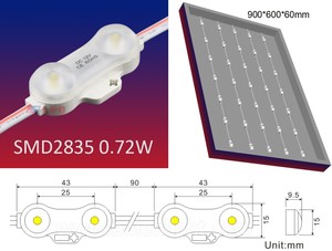 โมดูล LED แบบฉีดขึ้นรูปด้วยคลื่นอัลตราโซนิก 2835 SMD กันน้ำระดับ IP68 พร้อมเลนส์ชิปสำหรับป้ายไฟโฆษณา - Product Image 2