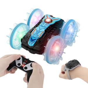 Véhicule télécommandé amphibie tout-terrain pour enfants, double commande, pneus lumineux, rotation à 360 degrés - Product Image 5