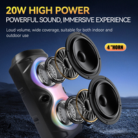SING-E ZQS42103XW Altavoz Inalámbrico Bluetooth de 4 Pulgadas con Bajos Potentes, Luces Mágicas, Portátil, Compatible con Tarjetas de Memoria para Teléfonos Móviles