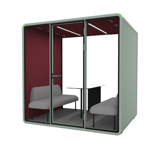Cabine de bureau acoustique aménagée pour 4 personnes, mobile et insonorisée, pour réunions du personnel et travail concentré - Product Image 1