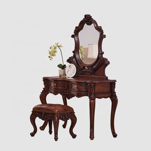2020 nueva llegada real de lujo de madera antiguo aparadores soporte <span class=keywords><strong>vestidor</strong></span> dormitorio mesa de maquillaje muebles de tocador - Product Image 2