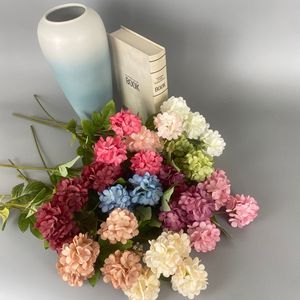 <b>Artificial</b> <b>Hydrangea</b> Flowers 4 Heads High Simulation Silk Flower Wedding Decorations Home Decor Outdoor Photography Props - Product Image 2