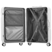 Valise à roulettes de luxe en aluminium et ABS+PC, ouverture frontale, 20, 24, 28 pouces, 8 roues, vente en gros