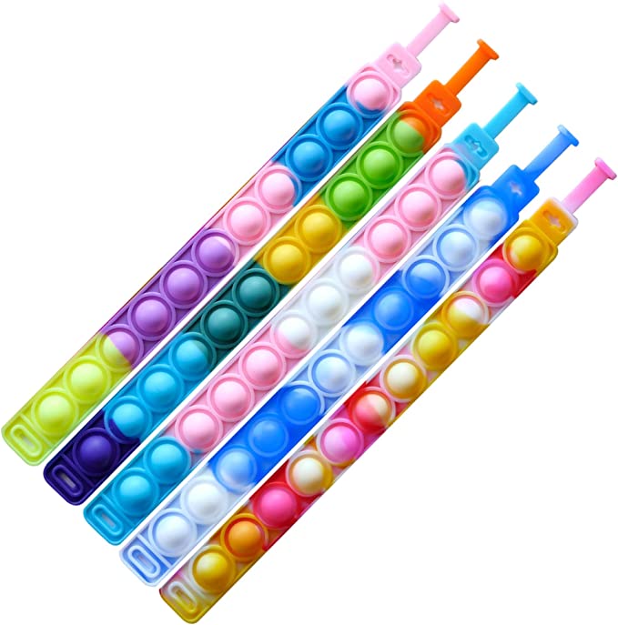 Пузырьковый браслет, игрушка-антистресс, браслет-антистресс, носимые Пузырьковые сенсорные игрушки, снятие стресса, силиконовый браслет с нажимом на палец