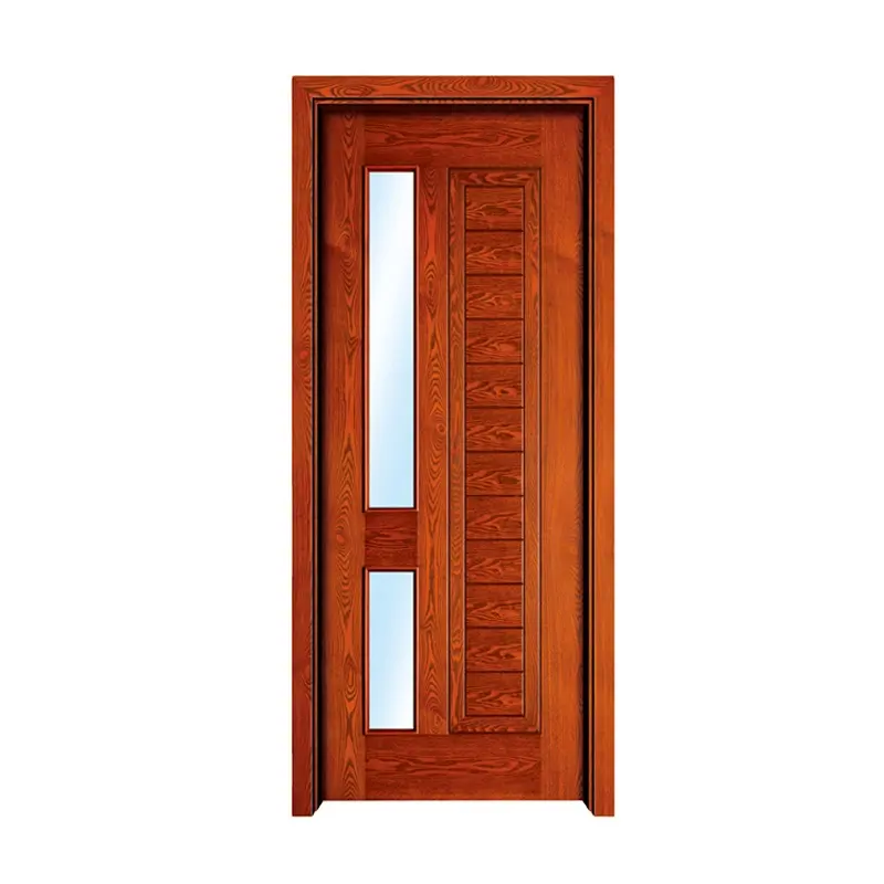 Nice design best price solid wood door half glass high quality solid wood interior doors