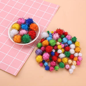 Tinsel Pom Poms Boules Bouffantes Pompons Paillettes pour Chat Chatons Arts Artisanat Jouets Bricolage Artisanat De Noël Accessoires De Couture - Product Image 5