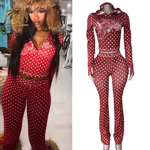 Nuovi Completi Trendy da Donna: <span class=keywords><strong>Giacca</strong></span> Crop con Cappuccio Stampata <span class=keywords><strong>e</strong></span> Pantaloni Lunghi, Set Casual a Due Pezzi con Cappuccio, Abbigliamento Femminile 2026 - Product Image 3