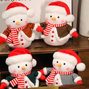 High Quality <b>Soft</b> Christmas Snowman Houndstooth Coat Cartoon Adorable Plush <b>Toys</b> <b>Stuffed</b> Animal <b>Toys</b> Claw Machine <b>Toys</b> for Kids - Product Image 1