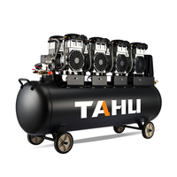 Compresseur d'air à piston portable sans huile TAHU, prix usine, ultra silencieux, 6000W, 0.8mPA, 180L, pompe moteur AC 220V, 800m/min d'air