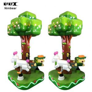 Manège à chevaux pour 3 personnes avec boîte à musique, équipement de parc d'attractions, manège pour enfants à monnayeur, machine de jeu pour enfants - Product Image 4