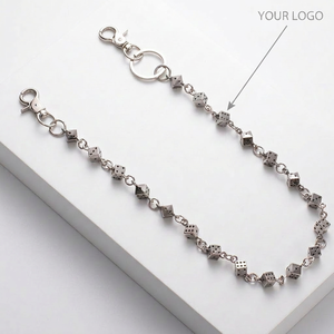 Customized fashionable silver punk dice <b>waist</b> <b>chain</b>, stainless steel waterproof <b>chain</b>, neutral hip-hop accessories, suitable for - Product Image 5