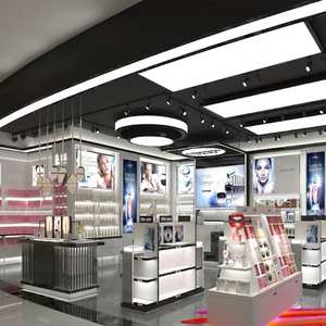 Diseño de Tienda Personalizado, Mueble de Exhibición de Cosméticos de Madera, Estante de Exhibición, Mostrador de Recepción con LED para Tienda de Cosméticos - Product Image 4