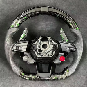 <span class=keywords><strong>Volante</strong></span> de botón de inicio LED de carbono forjado personalizado para Audi R8 TT Q6 Q7 A3 A7 <span class=keywords><strong>A4</strong></span> A5 B8 B9 S4 A6 C7RS Q5 versión deportiva de 4 botones - Product Image 1