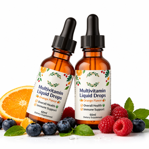 Bioby OEM Etichetta Privata Gocce Liquide Multivitaminiche con Vitamine A, C, D, E, B6, B12 e Zinco per il Supporto Immunitario e la Salute Generale di Bambini e Ragazzi - Product Image 1