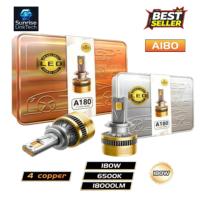 Phares LED de voiture SunRise A180 881 12V 360W 18000LM 6500K Double tube en cuivre Nouveaux IP67 Étanche Haute luminosité Plug and Play