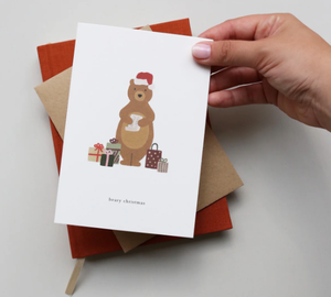 Postal personalizada al por mayor Vintage elegante Feliz Navidad tarjetas postales impresión Animal lindo - Product Image 4