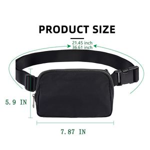 Mini Belt Bag Everywhere Crossbody Waist <b>Pouch</b> Waterproof Nylon Metal Zipper Extra Long Adjustable Strap Yoga Gym Travel Unisex - Product Image 2
