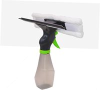 Kit de nettoyage de vitres professionnel léger et écologique en plastique 3-en-1 : pulvérisateur, raclette, tampon microfibre, buse réglable