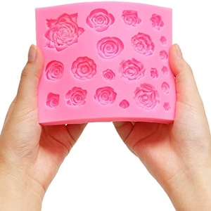 Moule en silicone pour fondant en forme de roses, moule en silicone pour bonbons, pour la décoration de gâteaux, moule en silicone pour chocolat - Product Image 1