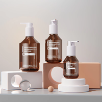 Nouvelle bouteille en verre cosmétique à épaule inclinée avec pompe en aluminium verrouillable 300ml/150ml/50ml, flacon rechargeable pour savon liquide et shampoing