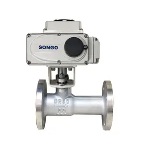 Шаровой кран SONGO DN32, 1-1/4 дюйма, 12 В, 24 В, CF8, из нержавеющей стали